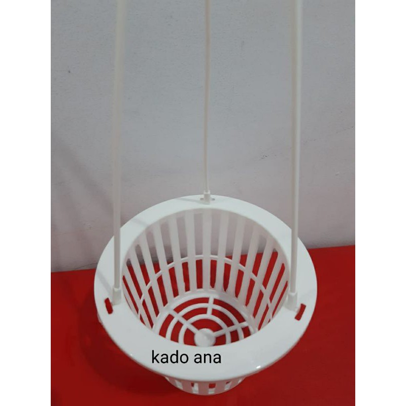 Pot anggrek | Netpot NKT plastik - putih/hitam - Ukuran 15