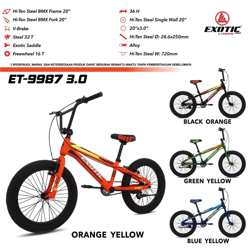 SEPEDA BMX 20" EXOTIC ET-9987 BAN 3.0