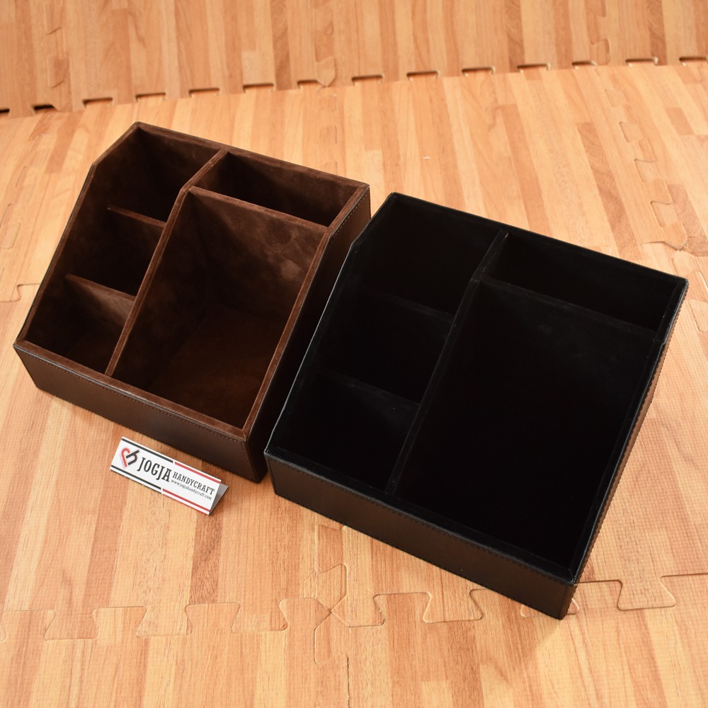 Exclusive Pen Holder Tempat Pensil &amp; alat tulis kantor - PU Leather desktop storage Stationery