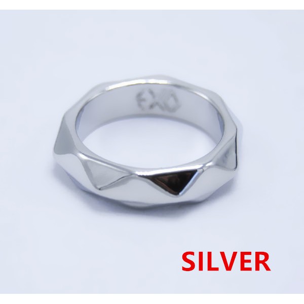 [Bayar Di Tempat]KPOP Celebrity Exo Star Gold Tone Stainless Engraved Ring cincin