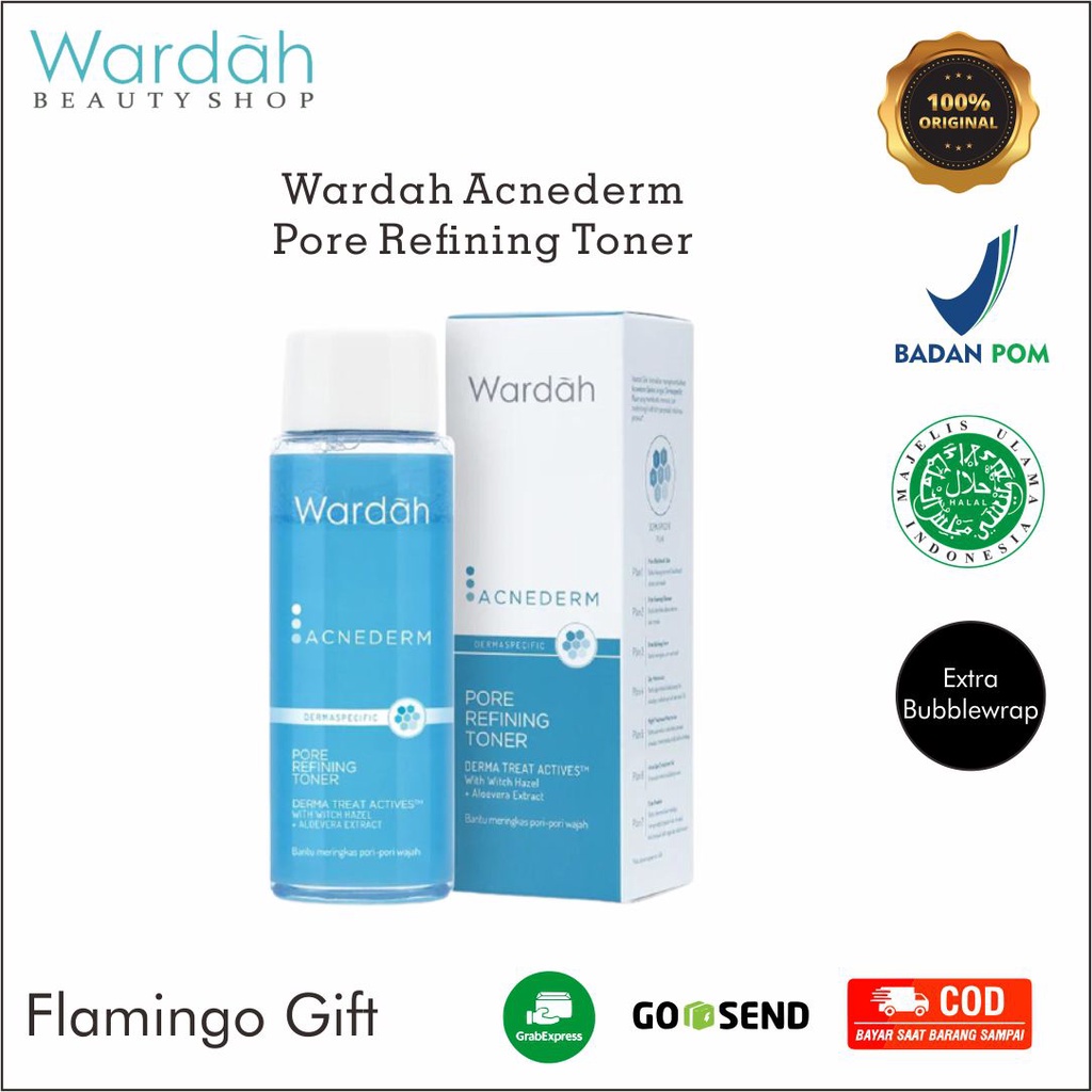 BPOM Wardah Acnederm Pore Refining Toner 100 ml - Dengan Witch Hazel Extract