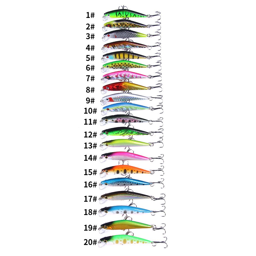 HENGJIA 10pcs 6.8cm/5.2g Minnow Umpan Pancing Sinking Bass Bait Casting Fishing Lure Ikan Tackle