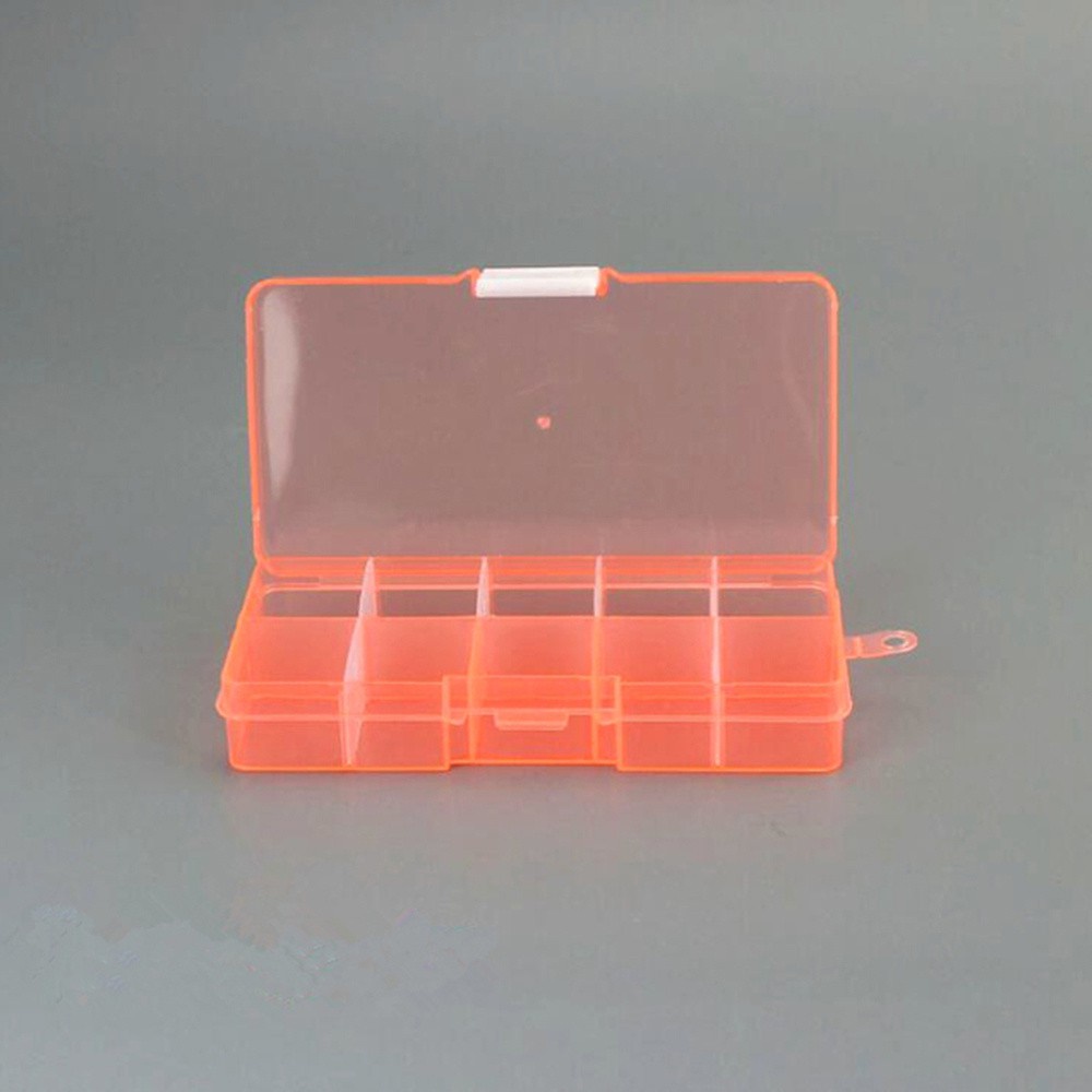 QUINTON Fish Accessory Box Fishing Box Fishing Lure Storage Box Fishing Tackle Box Detachable Fishing Tools Transparent Hook Lure Box Plastic Storage Case 10 Compartments