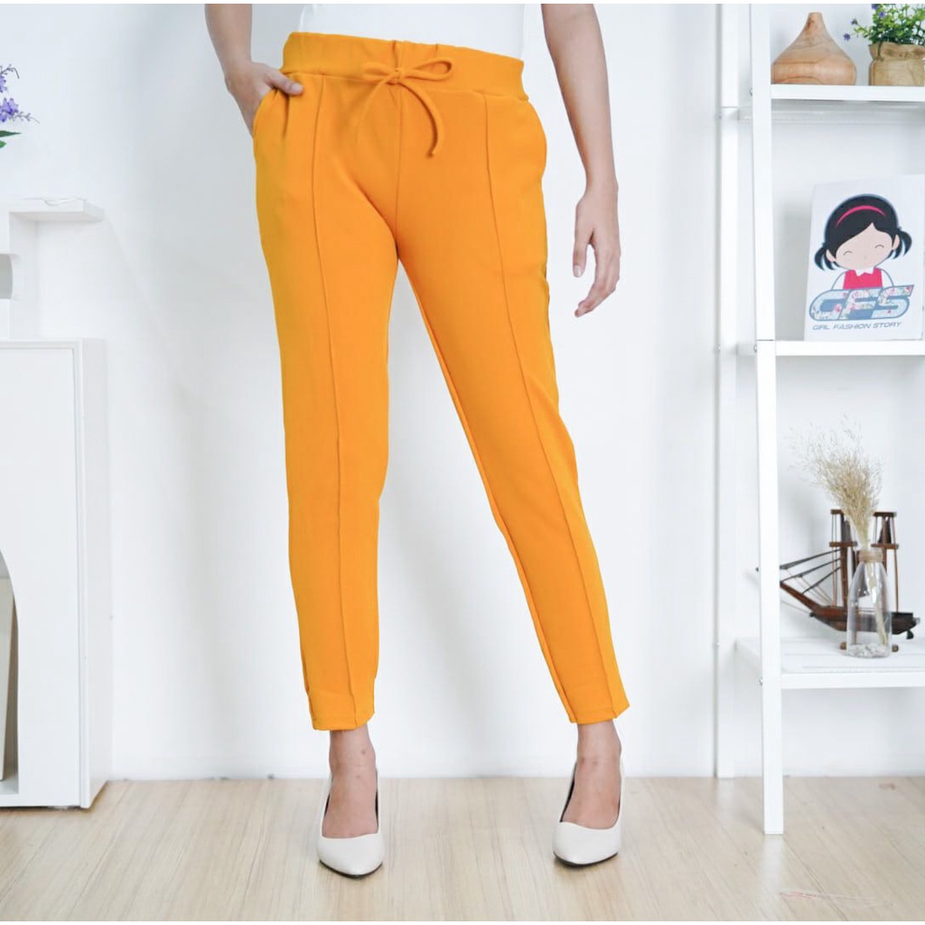 BEFAST - ZFS OOTD Celana Panjang HIKA / DOTY BASIC SCUBA PANTS / Celana Panjang Wanita / Celana Panjang Casual / Bawahan Celana Panjang kerja / Celana Panjang Formal / Terbaru / Celana Polos Kekiniaan Remaja