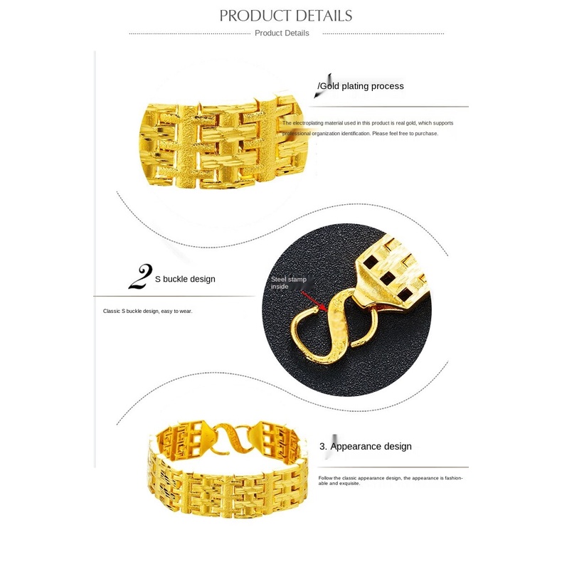 Gelang Rantai Emas 24K Untuk Aksesoris Pria