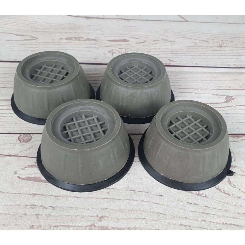 Kaki Mesin Cuci Kulkas Silicone Anti-Vibration Shock Pads0Alas Kaki Mesin Cuci Anti Getar Meja Kulkas Silicone Anti Getaran Shock Pads - Gray