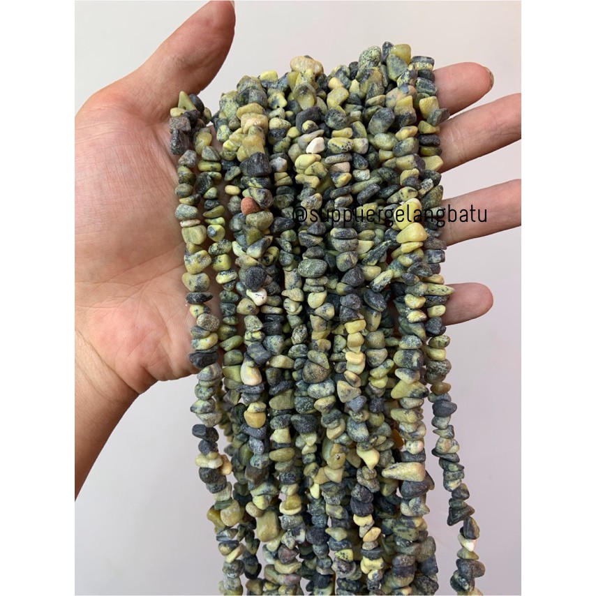 kerikil yellow jasper DOFF kuning 1cm bahan gelang kalung batu alam