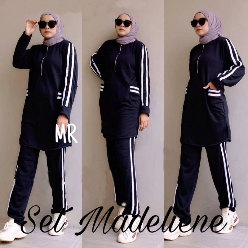 SET CELANA MADELIENE, GAMIS HIJAB MUSLIM, SETELAN OLAHRAGA