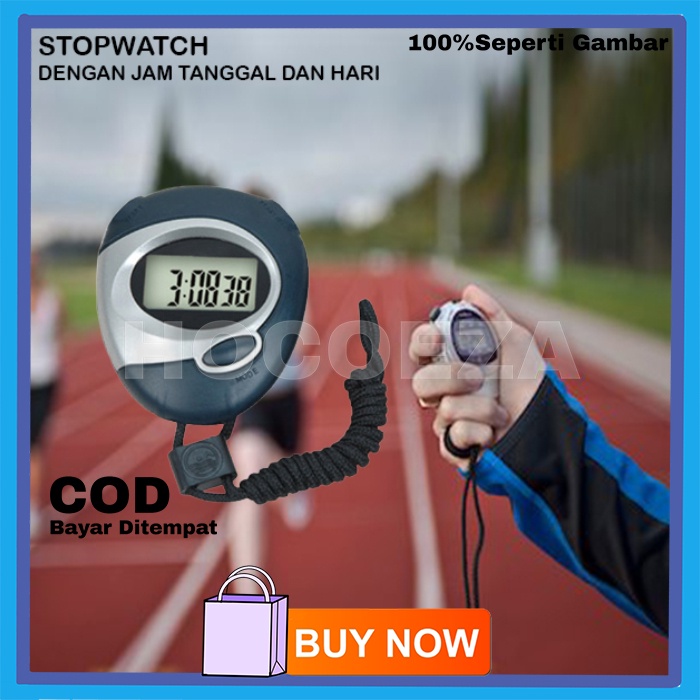 STOPWATCH ANYTIME STOPWATCH SPOR AKSESORIS OLAHRAGA OUTDOOR INDOOR LENGKAP DENGAN JAM TANGGAL DAN HARI VA334