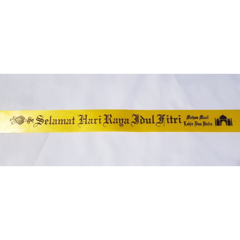 PITA SELAMAT IDUL FITRI BAHAN PLASTIK LEBAR 4CM PANJANG 60CM HARGA PER PC