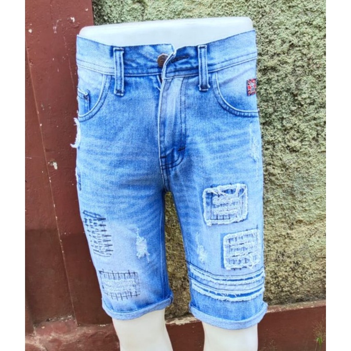 Jeans pendek pria sobek distro/ Celana jeans pendek fashion distro pria/ Pendek jeans seobek distro