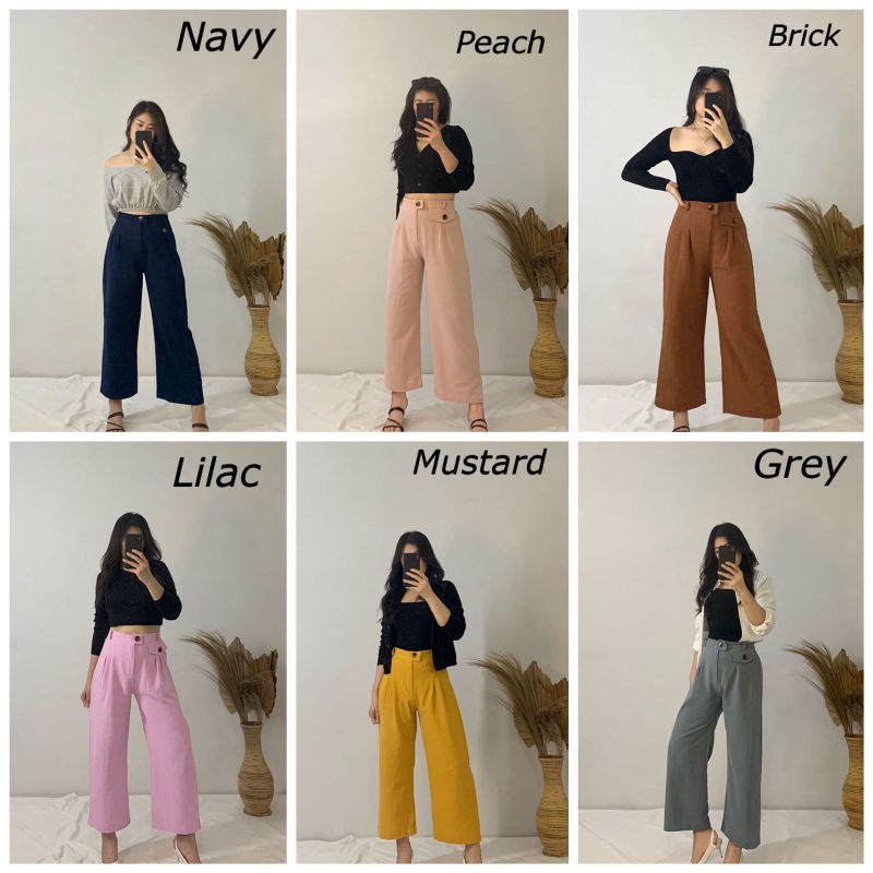 Celana wanita kulot linen korean fashion style - linen pants - kulot