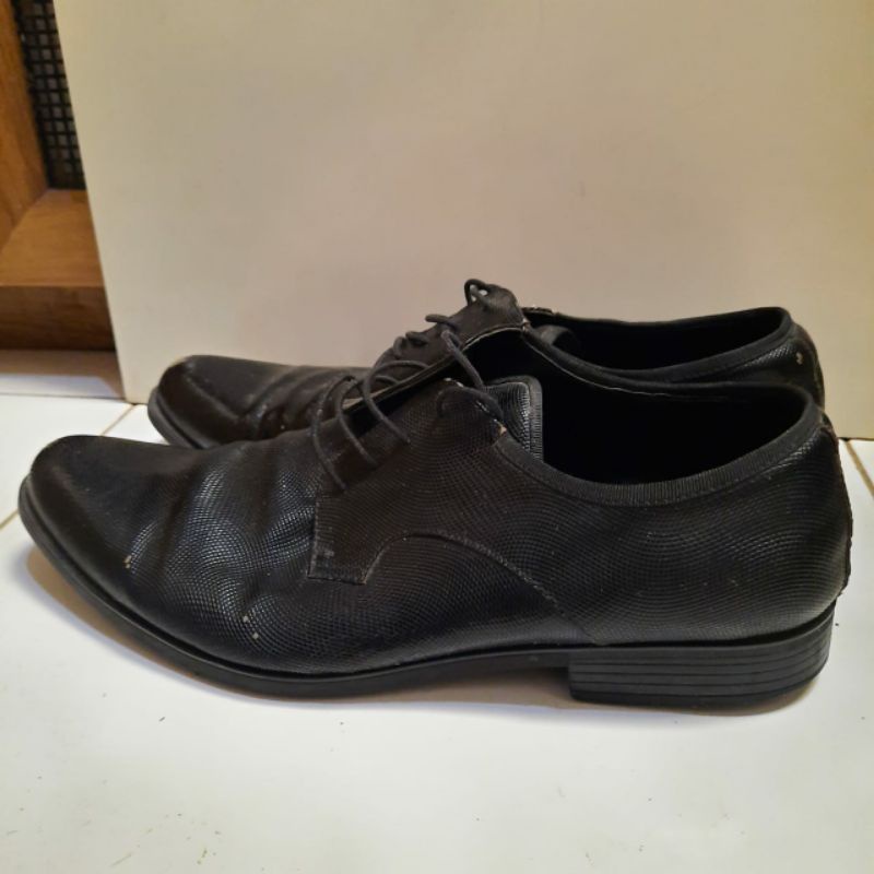 PEDRO Original Black Leather Formal Shoes / Sepatu Kulit Pantofel Pria Preloved Bekas Murah