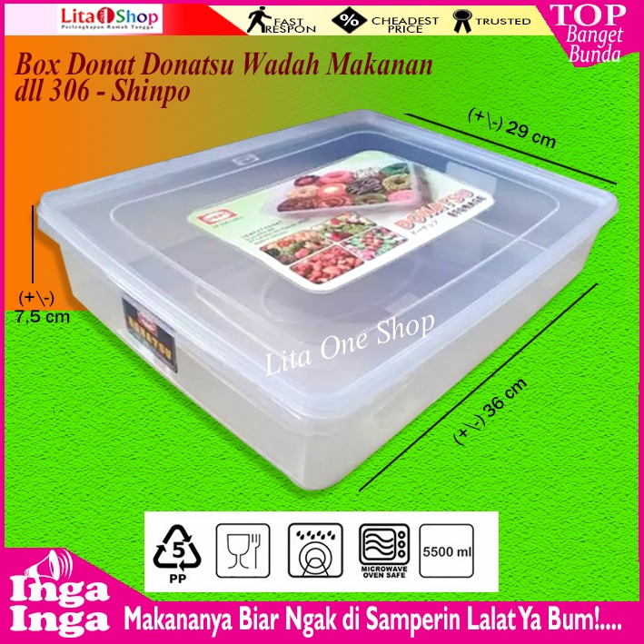 Box Donat Donatsu 306 - Shinpo  Wadah Makanan Shimpo