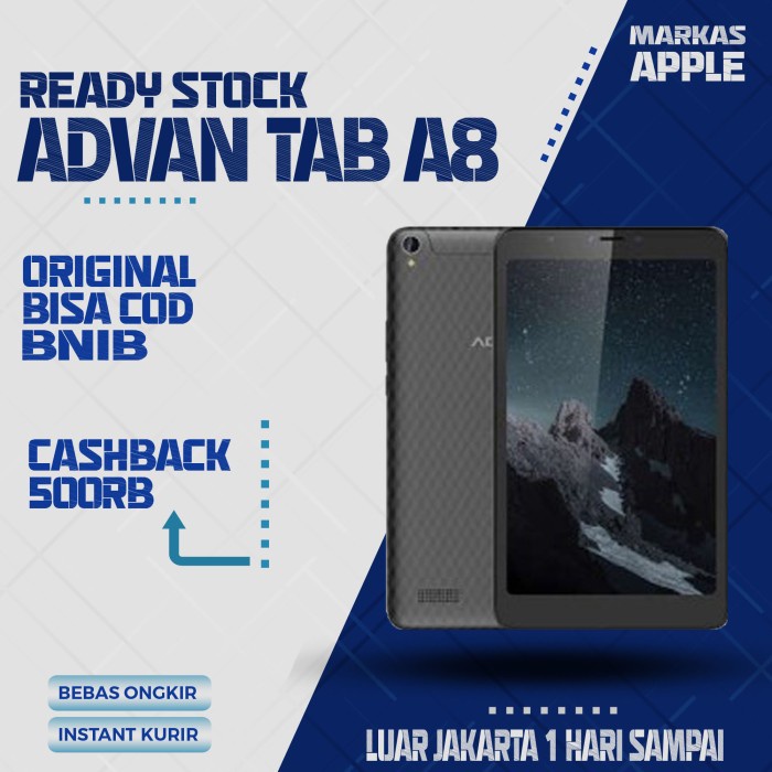 Advan Tab A8 3/32GB RAM 3GB / 32GB Garansi Resmi 1 Tahun