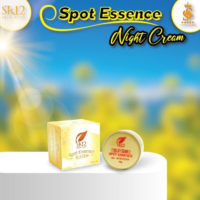 SPOT ESSENCE NIGHT CREAM Sr12 / KRIM MALAM / PENGHILANG BEKAS JERAWAT / FLEK HITAM / KRIM HERBAL / Krim wajah original / premium / berkualitas / termurah / terbaik / bagus / bpom / saudagarsr12