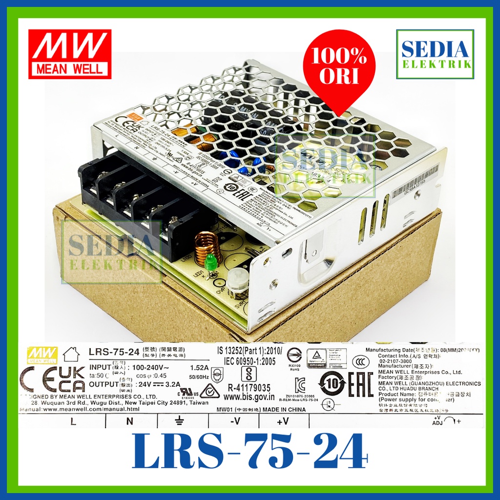 Meanwell Power Supply LRS-75-24 LRS 75 24 LRS75 24 LRS7524