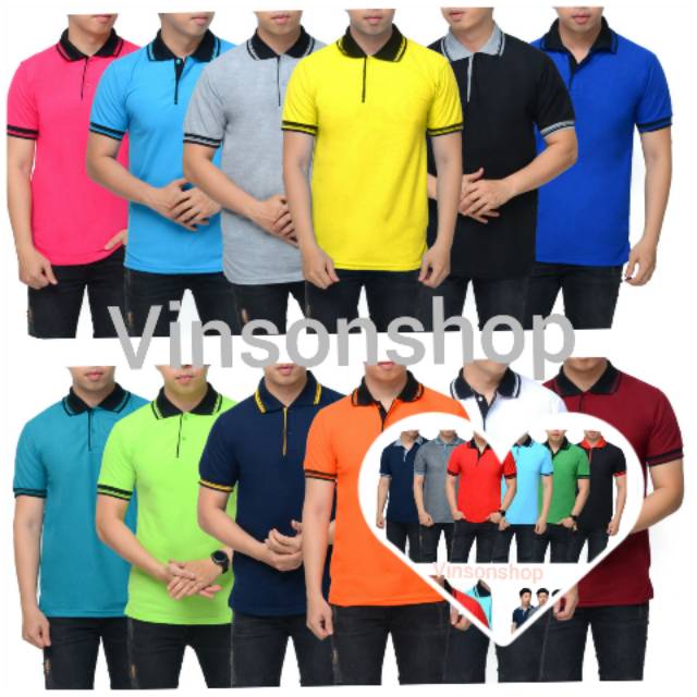  KAOS  POLO SHIRT KERAH  KOMBINASI Shopee Indonesia