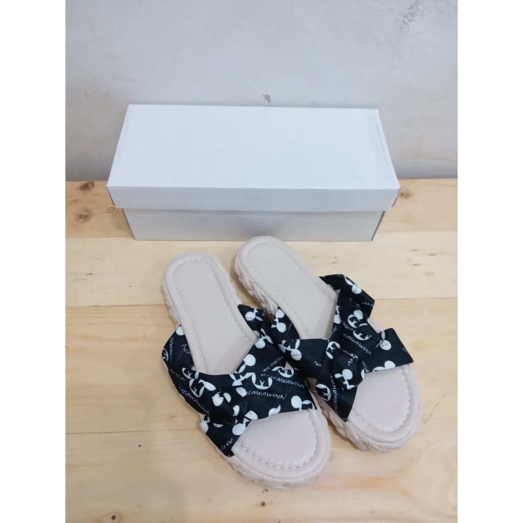 [✅BISA COD] 2221 SANDAL WANITA IMPORT M RATTAN KEPANG (REAL PICTURE)