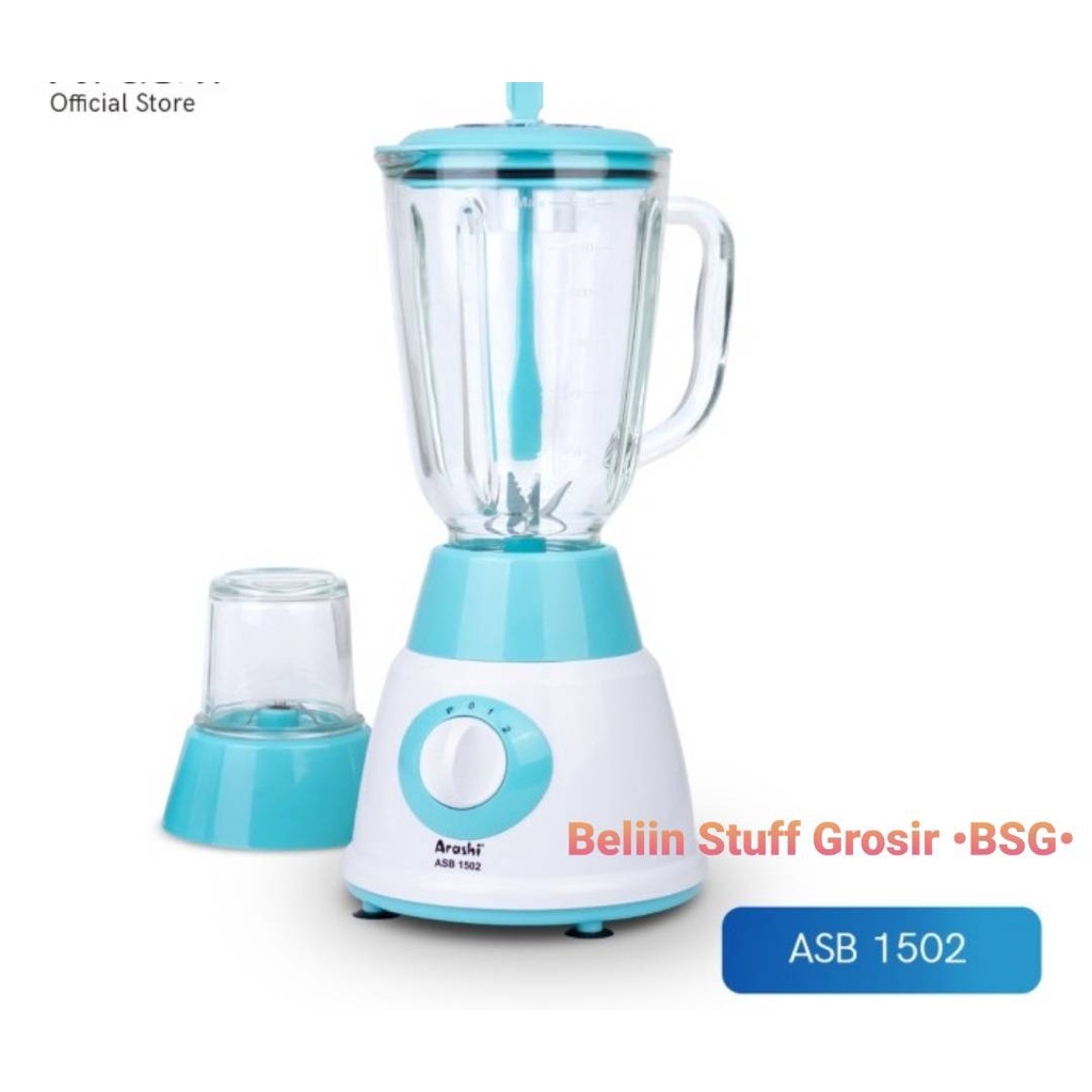 Juicer Blender Arashi ASB 1502/ Blender Kapasitas 1.5 liter/ Blender Jar KACA 2 in 1