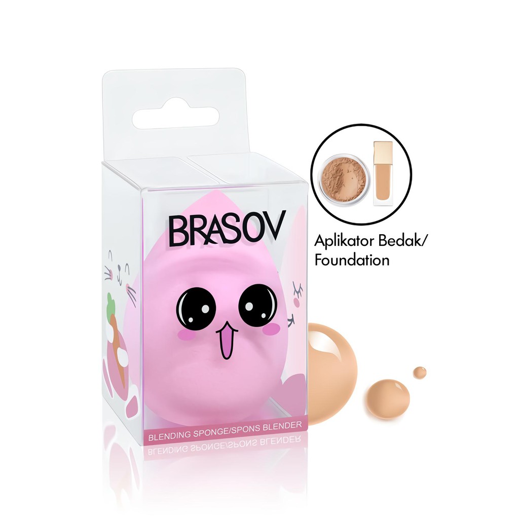 BRASOV Spons Make Up Model Telur Diameter 3.5 CM Foundation Sponge Blending Spon XX-CT