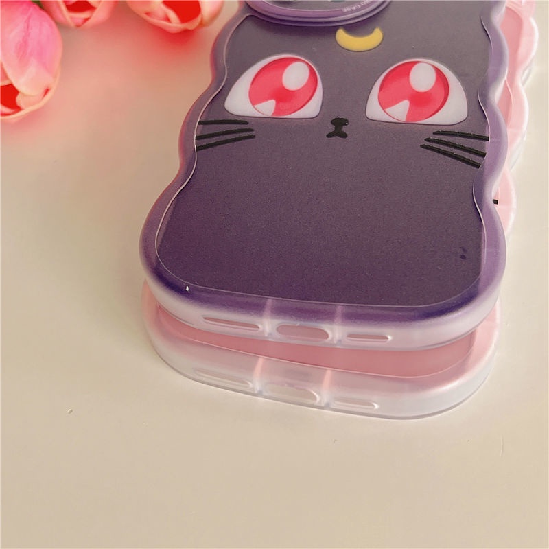 Case Desain Kartun Telinga Kucing Luna Untuk iphone 12 13 11 Pro Max X Xs Max Xr