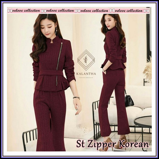 Set Felia Brukat Baju Setelan Brukat Wanita Korean Style Terbaru/ Set Blouse Celana Panjang /Stelan 