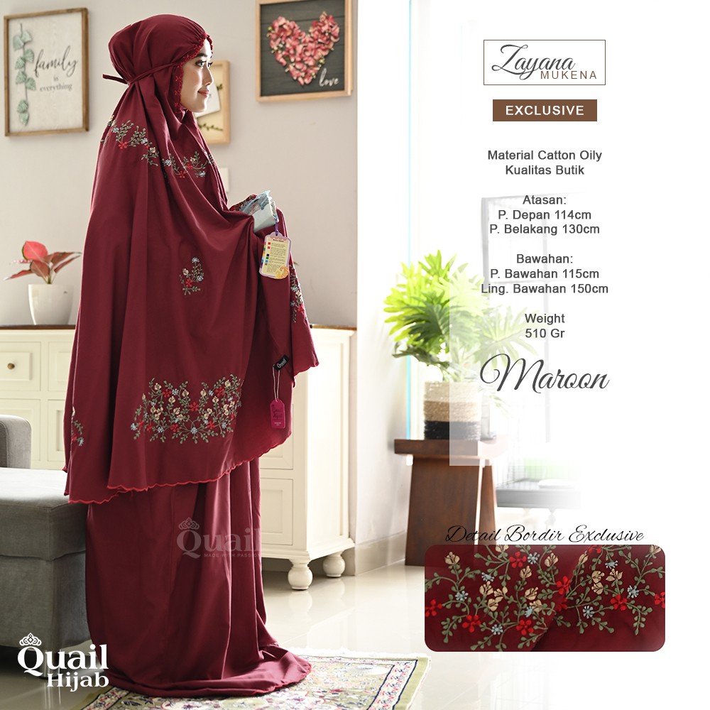 [QUAIL HIJAB]  Mukena Polos ZAYANA - Muken Exclusive Kualitas Butik Terbaru