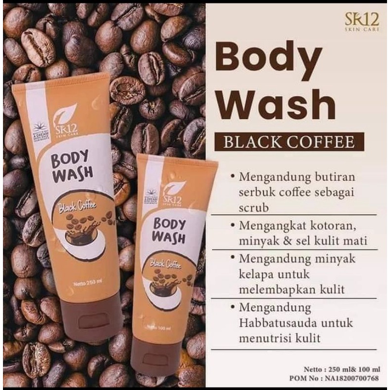 BODY WASH BLACK COFFE SR12/SABUN KOPI AMPUH MENGANGKAT GEL