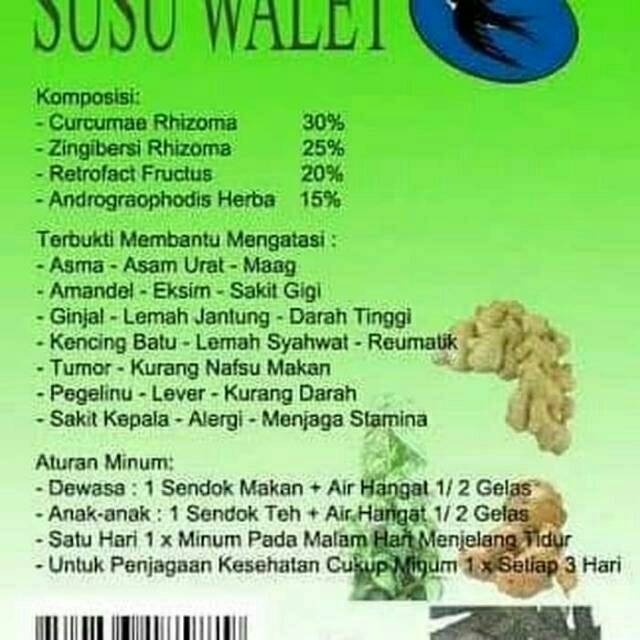 Susu Walet Gemuk Badan 150gr Kemasan Baru Kualitas Tetap Sama Indonesia