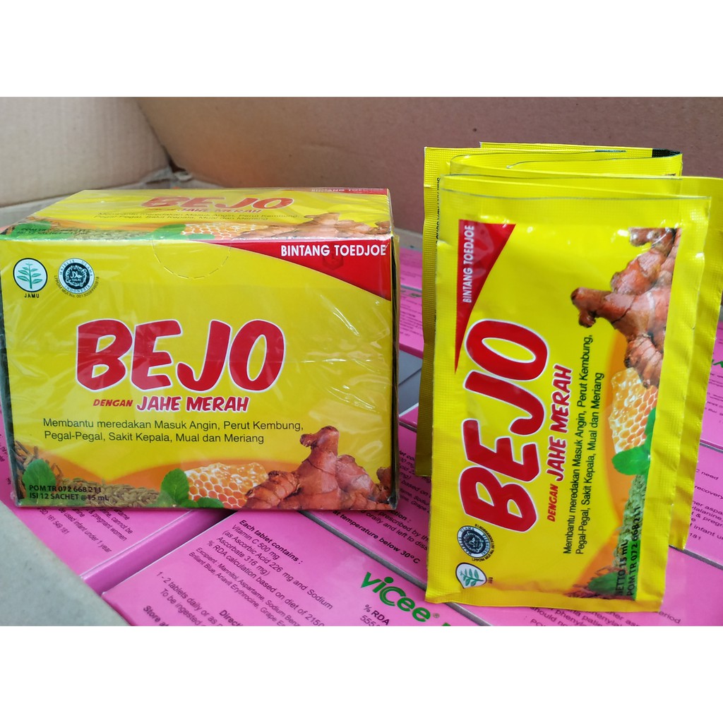 BEJO BOX - JAMU MASUK ANGIN + JAHE MERAH ISI 12 SACHET