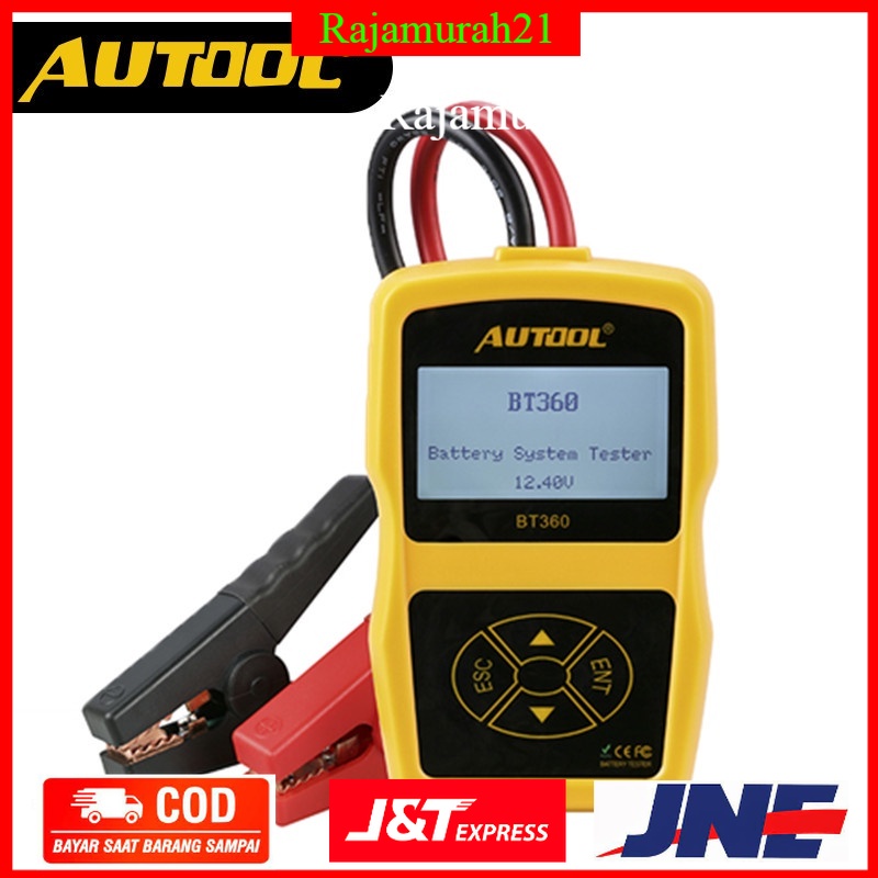 AUTOOL Tester Baterai Aki Mobil Motor 12V 2000CCA - BT360 - Yellow - OMBT7CYL