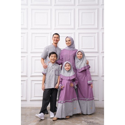 NIBRAS SARIMBIT COUPLE KELUARGA AURORA PURPLE BAJU COUPLE KELUARGA DEWASA REMAJA ANAK MUSLIM COUPLE 