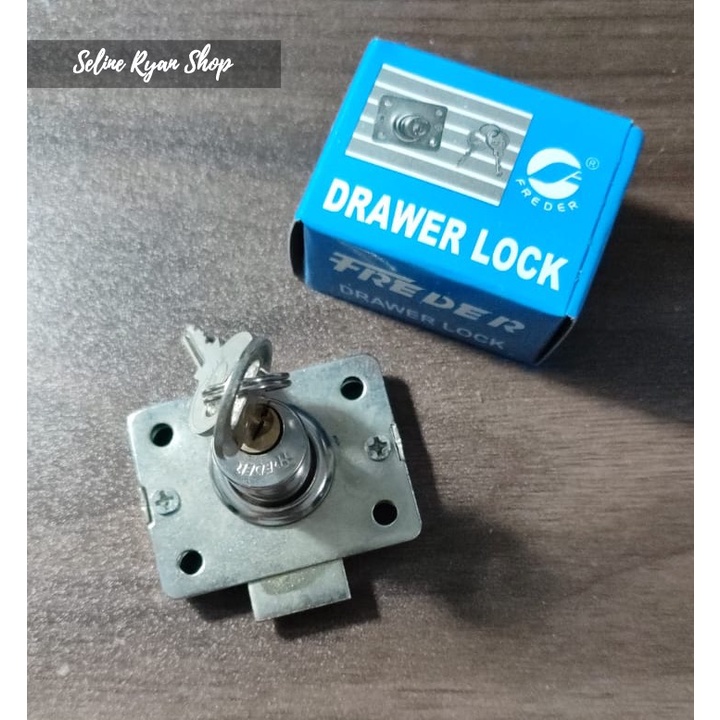 Kunci Laci / Drawer Lock Freder 16mm Kecil Putih