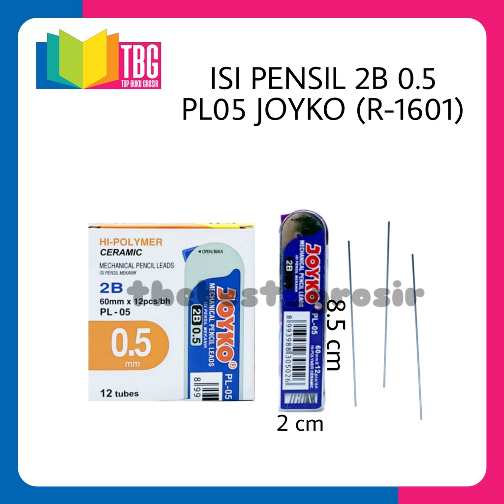 

1 TUBE ISI PENSIL 2B 0.5 PL05 JOYKO / REFILL PENSIL MEKANIK 0.5MM JOYKO/ REFILL MECHANICAL PENCIL (R-1601)