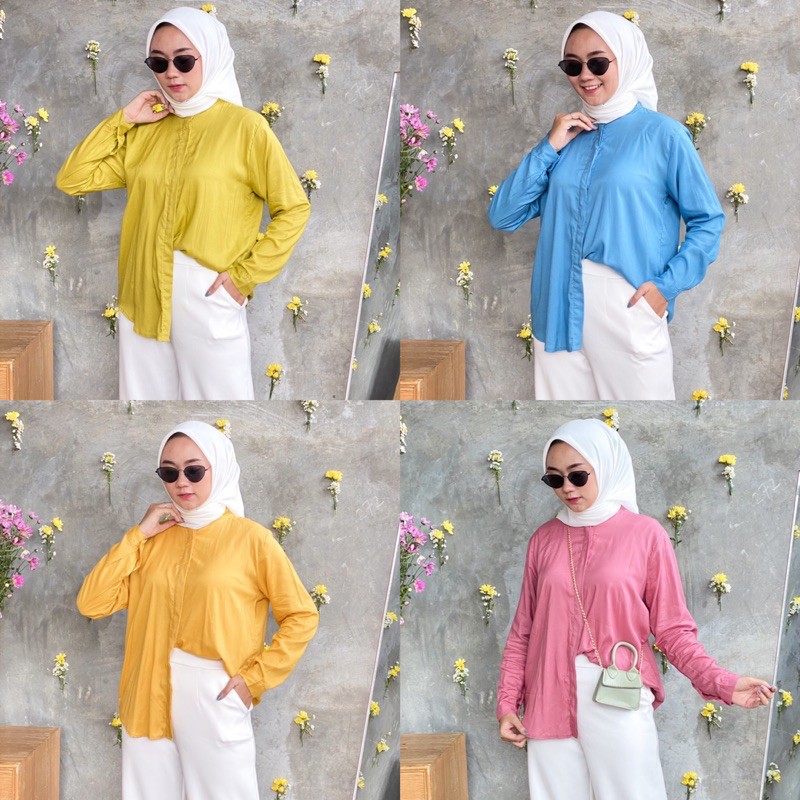 VS - Kemeja Maudy Shirt / Kemeja Lengan Panjang Oversize Jumbo