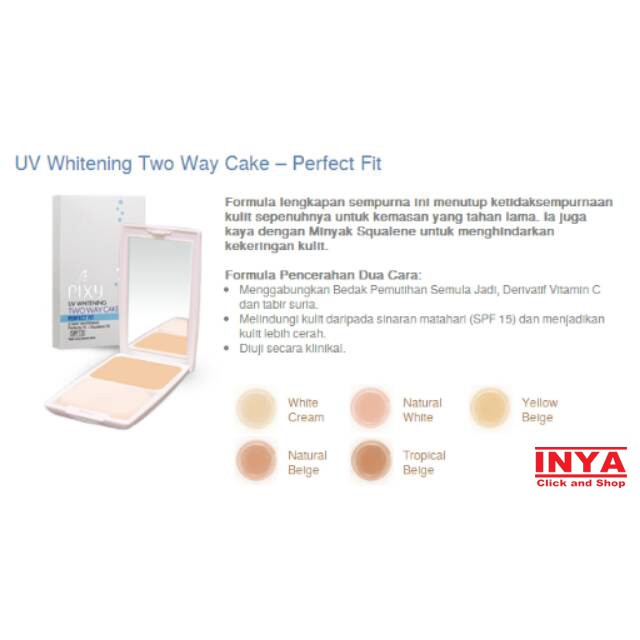 PIXY TWO WAY CAKE PERFECT FIT SET 06 NATURAL BRIDGE 12.2gr Dengan Kaca - Bedak - Compact Powder