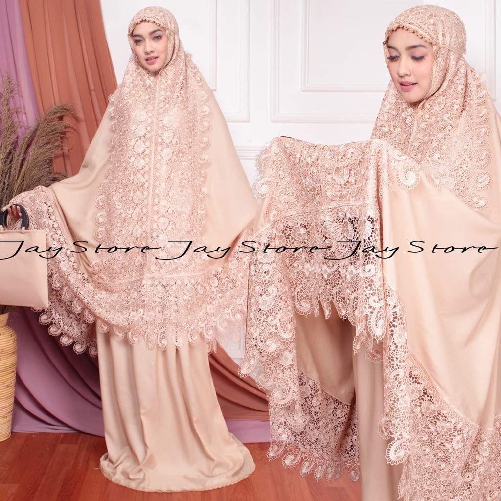 Mukena Sutra Princess Brownis Prada RENDA KEONG MUKENA HANTARAN JUMBO