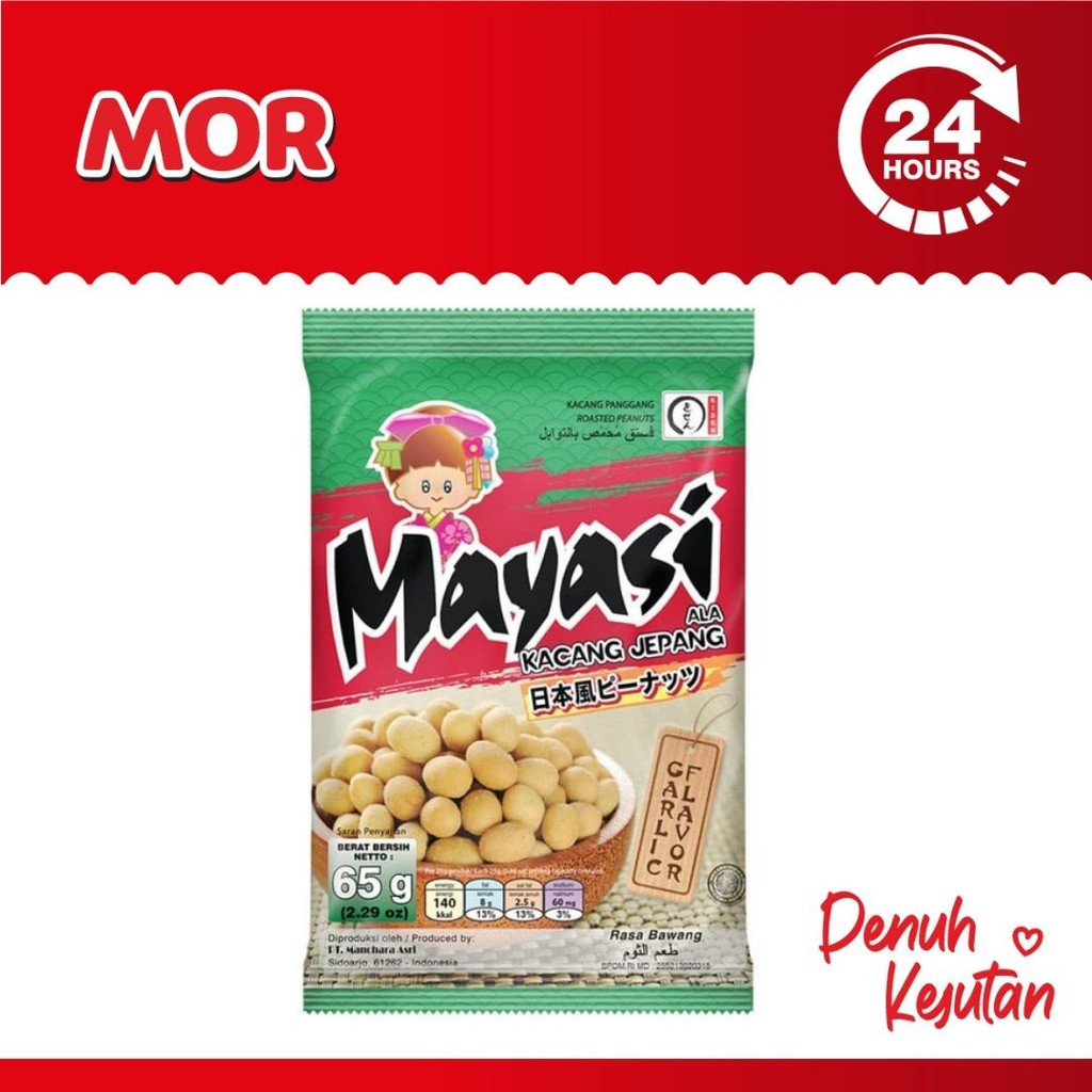 

MAYASI Kacang Jepang Rasa Bawang Garlic Nut 65 gr