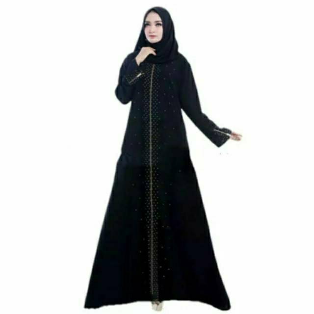 GALLERY ABAYA EXCLUSIVE ABAYA ZIPER MATA RESLETING EMAS SANGAT CANTIK, ANGGUN DAN BERTABUR MATA2