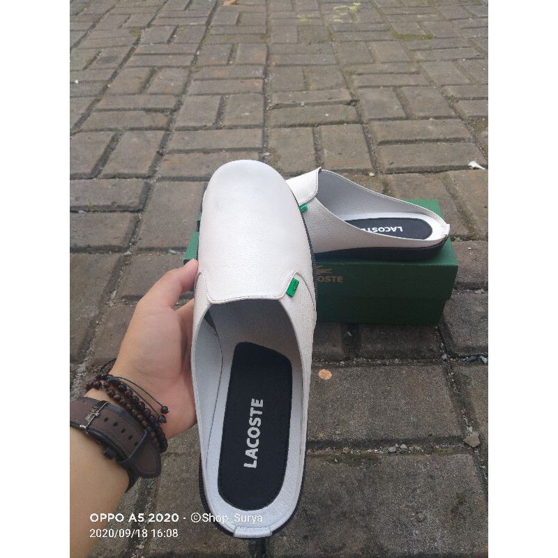 BIG SALE !!! SEPATU Kulit Kalep Best Seller LACOSTE LS. 02 ORIGINAL | Sepatu Slop Tutong Pria