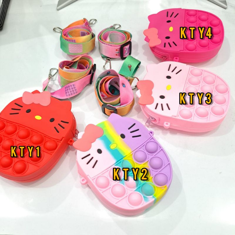 TAS SELEMPANG ANAK POP IT RUBBER JELLY / SLING BAG LUCU IMPORT