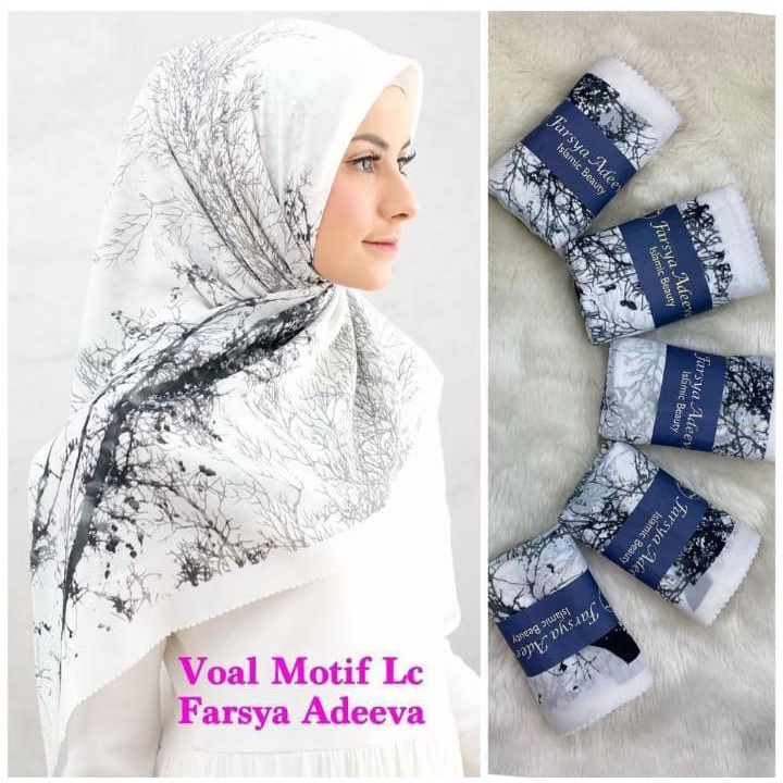 KERUDUNG MOTIF HIJAB MOTIF DEENAY JILBAB DENAY RANTING POHON COLLECTION KRUDUNG MOTIF HIJAB VOAL SEG