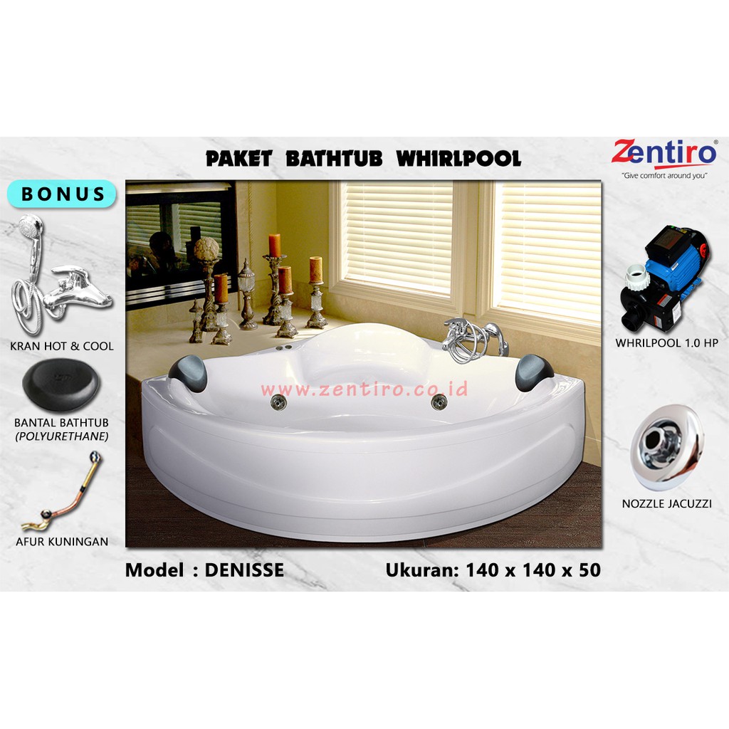 BATHTUB WHIRLPOOL || JACUZZI BATHTUB ZENTIRO DENISSE