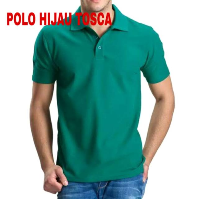 KAOS POLO HIJAU TOSCA - POLO POLOS TOSKA - POLO SHIRT GREEN
