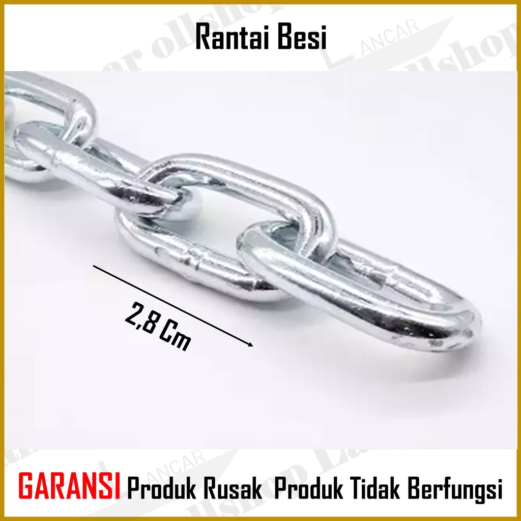 Rantai Kapal 1/8 3 MM / Rantai Besi Kecil 3 MM /  Harga Rantai Kapal Besi Meteran / Rantai Besi Galvanis 3 mm/Rante Besi 3 mm Eceran per 1 Meter