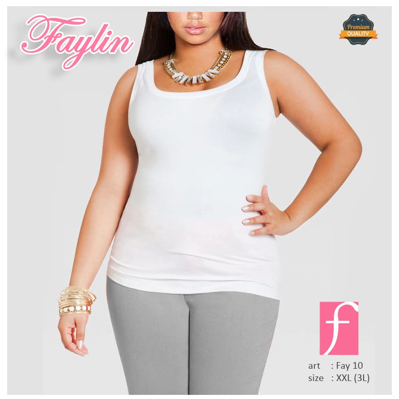 FAYLIN | Tanktop Wanita Katun JUMBO / Atasan Wanita JUMBO / Tali Besar BIG SIZE | art FAY 10 XXL