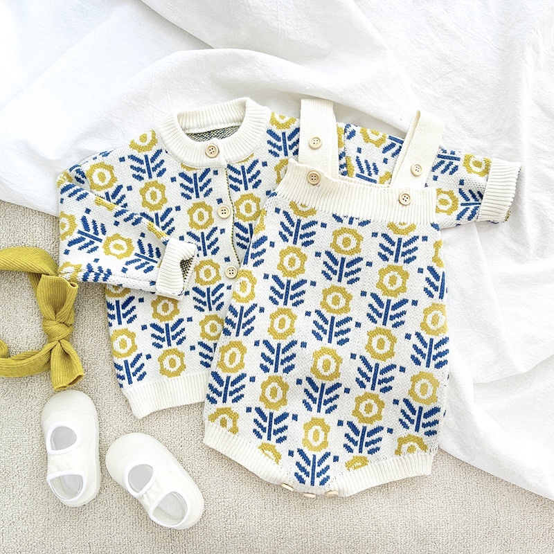 Daffodil romper bayi/ sweater cardigan anak perempuan