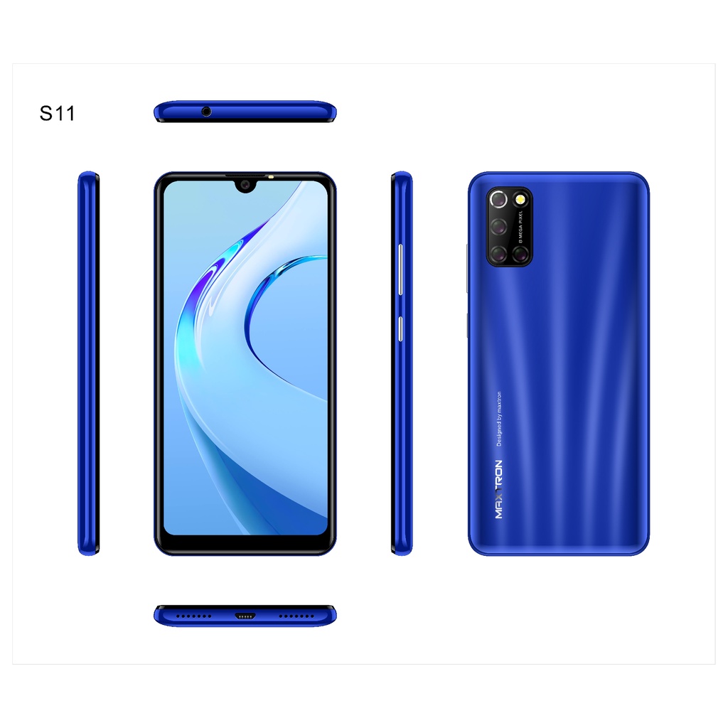SmartPhone Android 4G HP Maxtron S11 6.26‘’ RAM 3GB/16GB Garansi Resmi 1 Tahun-GLAZE BLUE