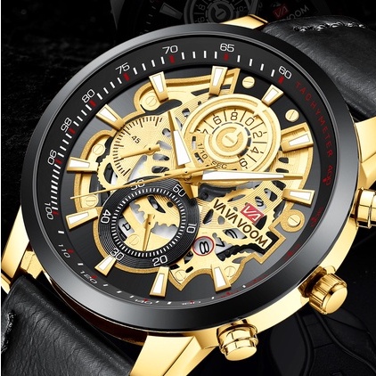 HARGA TERMURAH✅ Jam Tangan Pria Kulit Premium Asli Analog Premium Original Import New Model Terbaru Kasual Sporty Tahan Air Kalender Date Luminious Menyala Aksesoris Arloji Men's Watches Cowok Formal Kerja Keren Bergaya Trendy Anti Karat Sangcakra -JV11